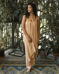 Ines Cotton Maxi Dress - Wheat
